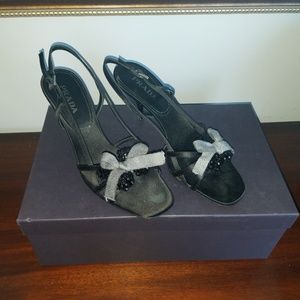 Prada raso butterfly hero 37.5 heels